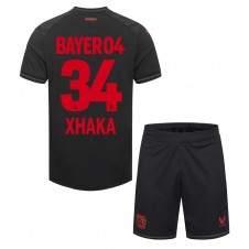 Bayer Leverkusen Granit Xhaka #34 Hemmaställ Barn 2023-24 Korta ärmar (+ Korta byxor)